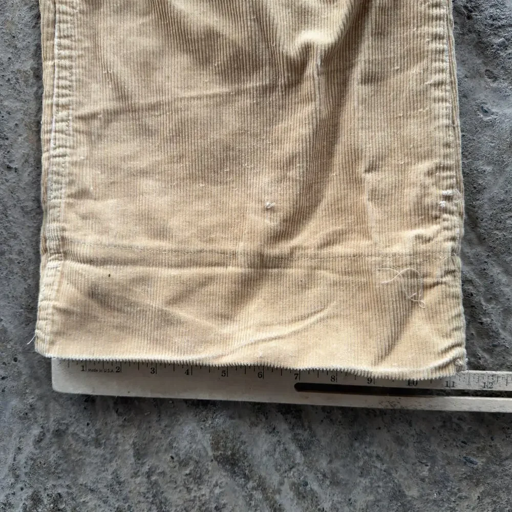 Vtg 70s Levi's 646 Bell Bottom Flared Pants Corduroy White Tab Hippie Tan 32x33